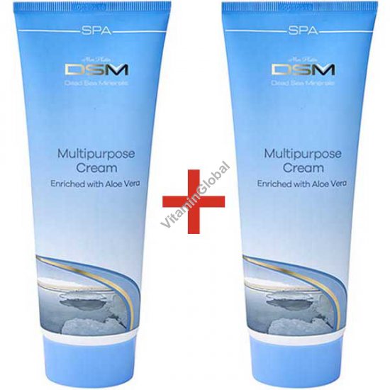 Multipurpose Cream enriched with Aloe Vera 500 (8.5+8.5 fl. oz.) - Mon Platin Dead Sea Minerals