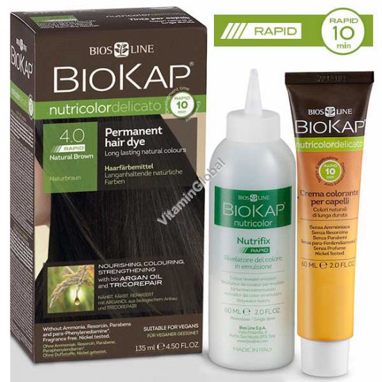 Permanent Hair Color, Natural Brown 4.0 BioKap