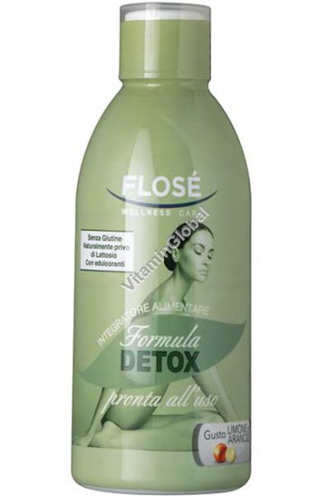 Detox Formula with Purifying Properties, Orange-Lemon Flavor 500 ml (16.91 fl.oz.) - Flose