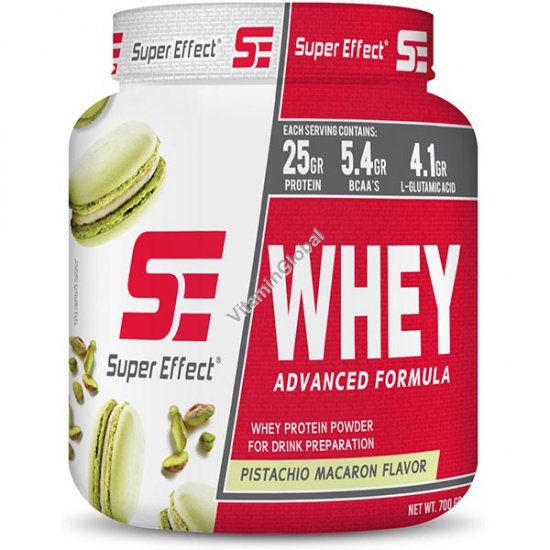 Kosher Whey Protein Powder, Advanced Formula, Pistachio Macaron Flavor 700g (1.54 lb) - Super Effect