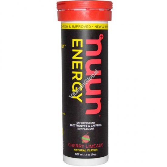 Effervescent Electrolyte & Caffeine Supplement, Cherry Limeade, 10 Tablets - Nuun Energy