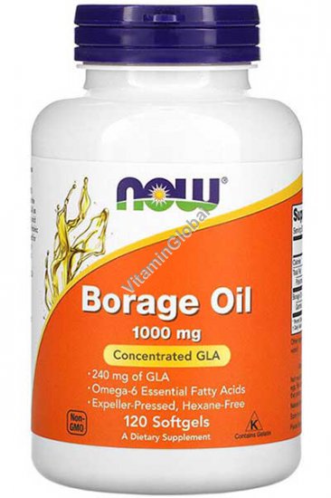 Borage Oil 1000 mg 120 Softgels - Now Foods