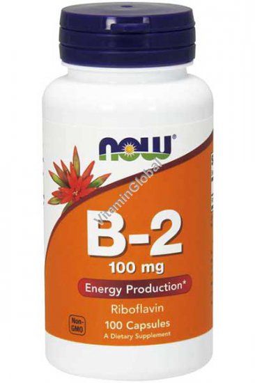 Vitamin B-2 100 mg Riboflavin 100 caps - NOW Foods