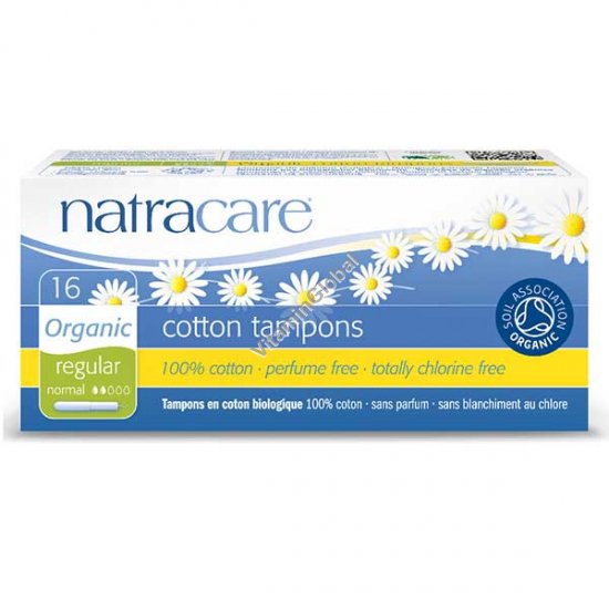 Organic Cotton Tampons with Applicator, Regular 16 Count - Natracare