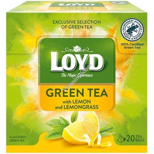 Green Tea with Lemon and Lemongrass 20 pyramid tea bags - Loyd