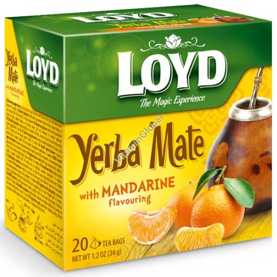 Yerba Mate with Mandarime Flavouring 20 pyramid tea bags - Loyd