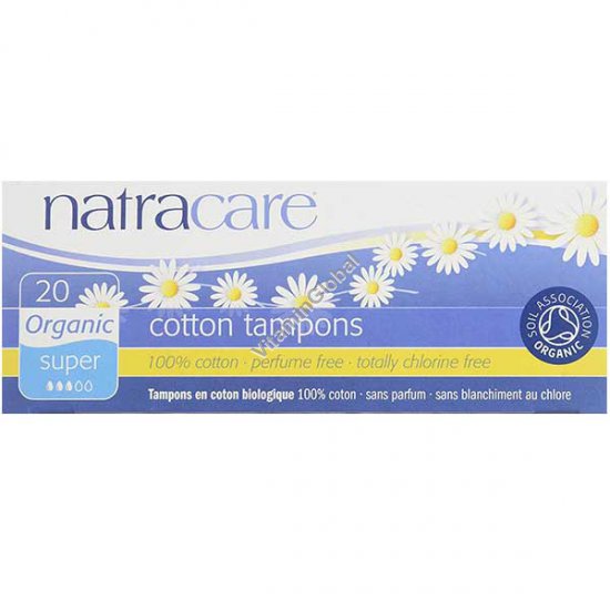 Organic Cotton Tampons, Super 20 Count - Natracare