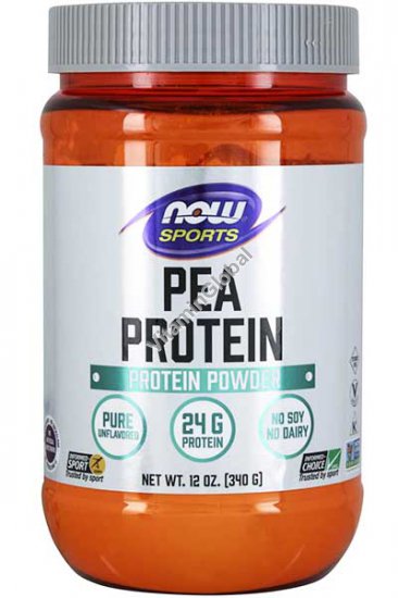 Pea Protein, Natural Unflavored 340g (12 OZ.) - Now Foods