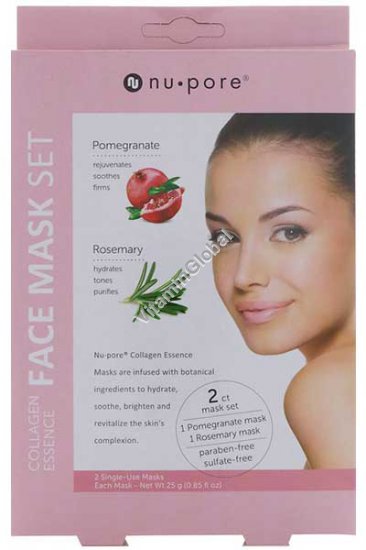 Collagen Essence Face Mask Set (Pomegranate & Rosemary) - Nu-Pore