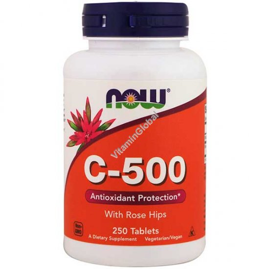 Vitamin C-500 with Rose Hips 250 tablets - NOW Foods