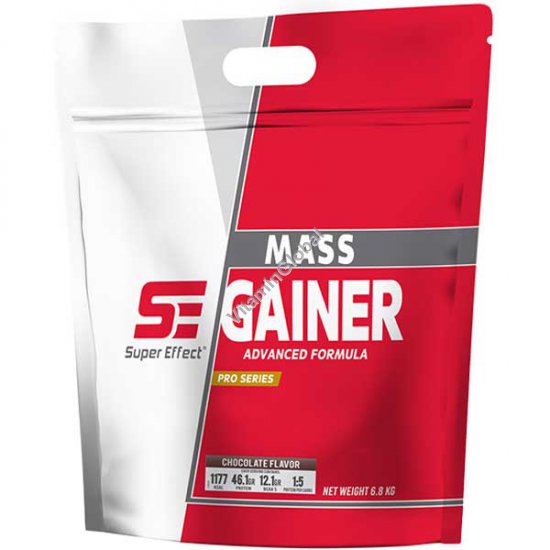 Kosher Mass Gainer - Advanced Mass Gain Formula, Chocolate Flavor 6800g - Super Effect