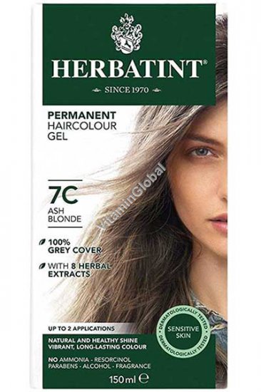Permanent Haircolor Gel 7C Ash Blonde - Herbatint