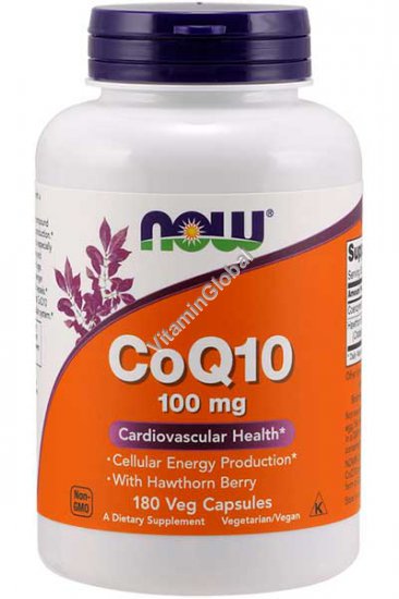 CoQ10 100mg with Hawthorn Berry 180 Vcaps - Now Foods