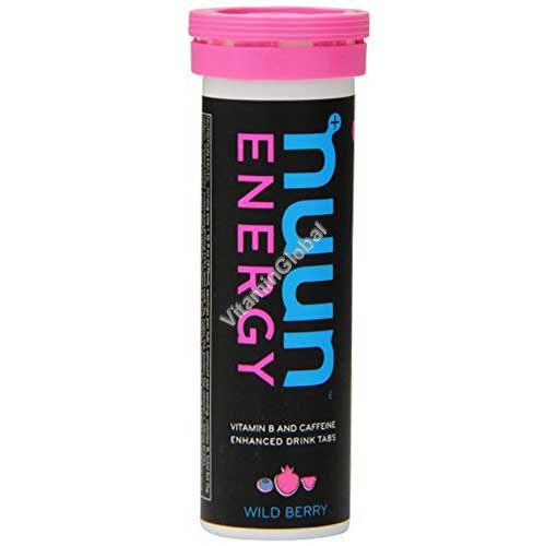 Effervescent Electrolyte & Caffeine Supplement, Wild Berry, 10 Tablets - Nuun Energy