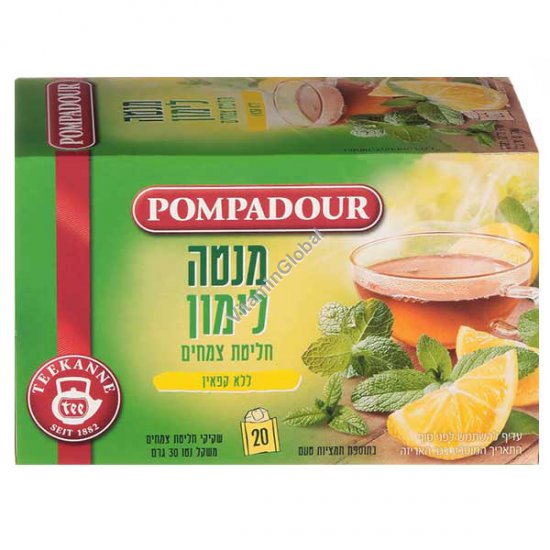 Peppermint & Lemon Herbal Infusion 20 tea bags - Pompadour