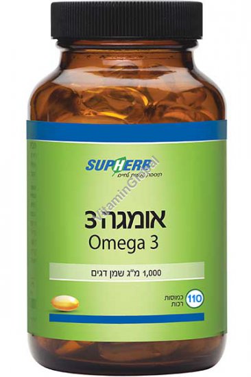 Kosher Omega-3, Cardiovascular Support, 1,000 mg Fish Oil, 110 Softgels - SupHerb