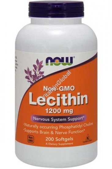 Lecithin 1200 mg 200 Softgels - Now Foods