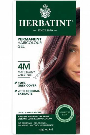 Permanent Haircolor Gel, 4M Mahogany Chestnut - Herbatint