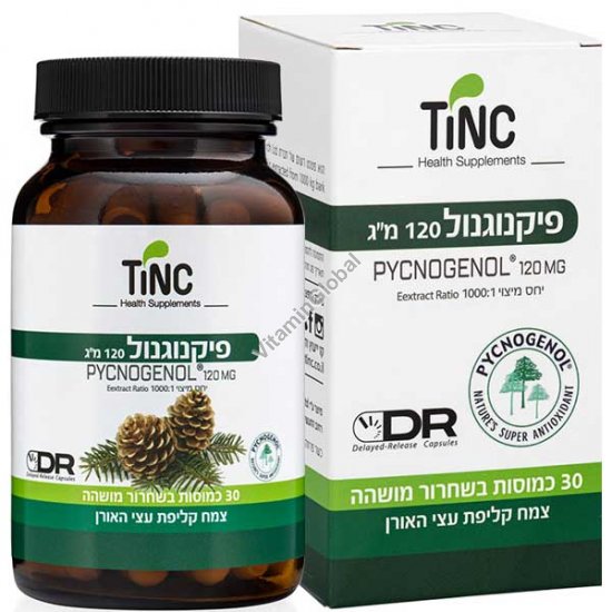 Pycnogenol 120 mg, Kosher Badatz, 30 delayed release capsules - Tinctura Tech
