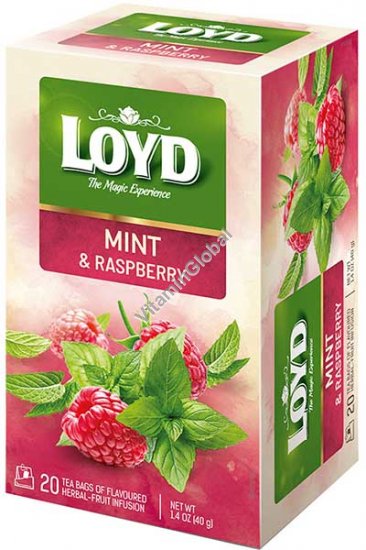 Mint & Raspberry Herbal Fruit Infusion 20 tea bags - Loyd