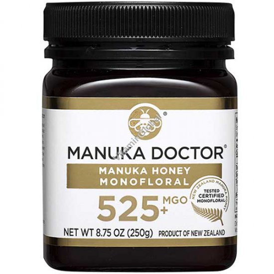 Manuka Honey Monofloral, MGO 525+, 8.75 oz (250 g) - Manuka Doctor
