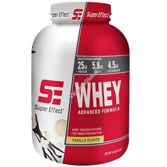 Whey Advanced Protein Powder Vanilla Flavor 2 kg (4.4 lb) - Super Effect