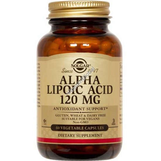 Alpha Lipoic Acid 120 mg 60 Vegetable Capsules - Solgar