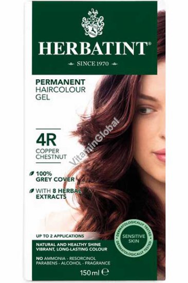 Permanent Haircolor Gel, 4R Copper Chestnut - Herbatint