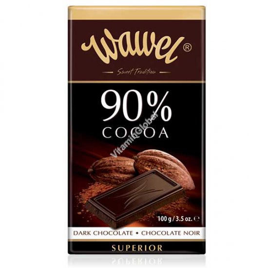 Dark Chocolate 90% cocoa 100g (3.5 oz.) - Wawel