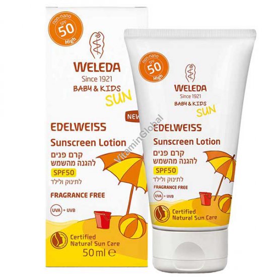 Baby & Kids Edelweiss Sunscreen Lotion SPF50 50ml - Weleda