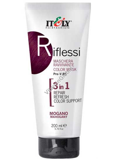Riflessi - Color Hair Mask 3 in 1, Repair, Refresh, Color Support, Mahogany 200 ml (6.76 fl oz) - Itely