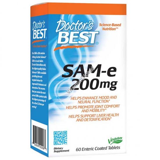 SAM-e 200 mg 60 Enteric Coated Tablets - Doctor\'s Best