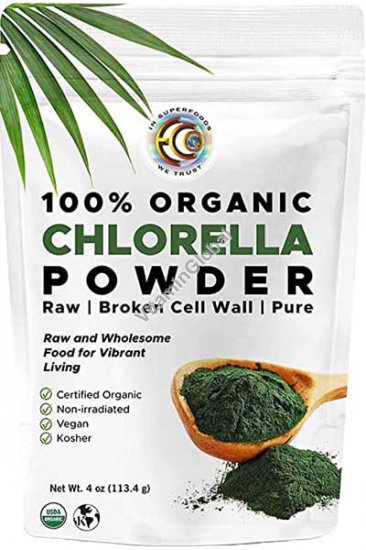 Raw Organic Chlorella Powder 4oz (113g) - Earth Circle Organics