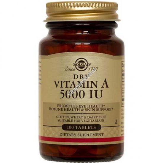 Dry Vitamin A 5000 IU 100 tablets - Solgar