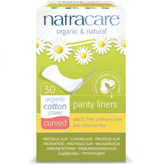 Organic & Natural Curved Panty Liners 30 Count - Natracare