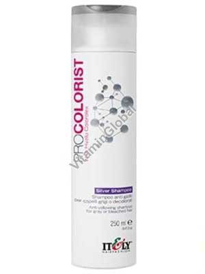 Silver Shampoo - anti-yellowing shampoo for gray or bleached hair 250 ml (8.45 fl oz) - Itely