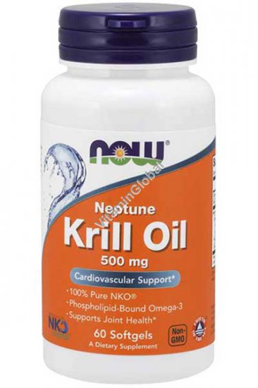Neptune Krill Oil 500 mg 60 Softgels - Now Foods