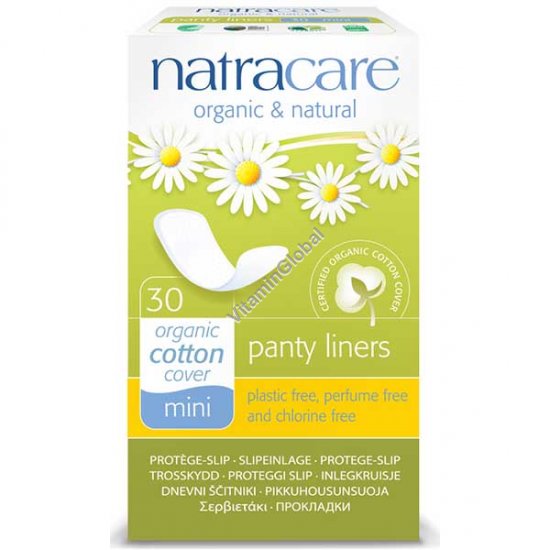 Organic & Natural Panty Liners, Mini 30 Count - Natracare