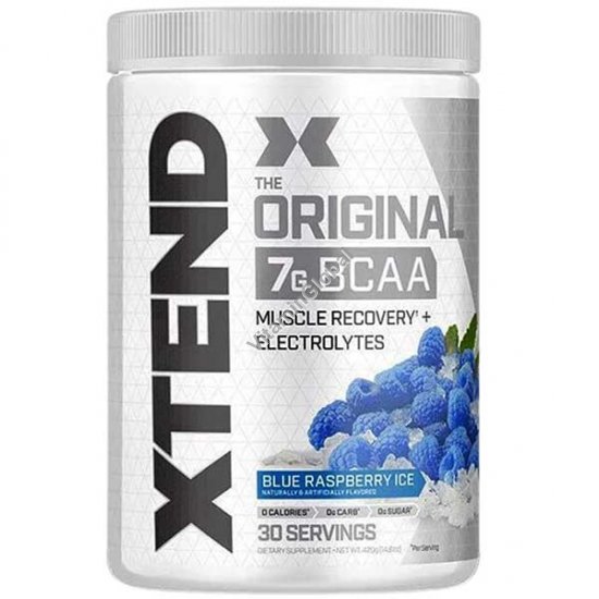 XTEND Original 7G BCAA Powder, Blue Raspberry Ice 405g (14.3 oz) - Scivation