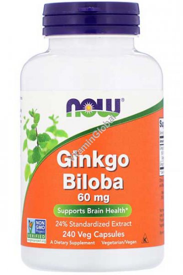 Ginkgo Biloba 60 mg 240 Vcaps - NOW Foods