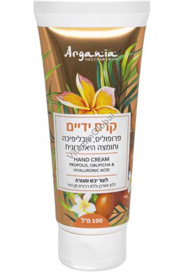 Propolis, Sea Buckthorn (Oblipicha) & Hyaluronic Acid Hand Cream 100 ml (3.38 fl oz) - Argania