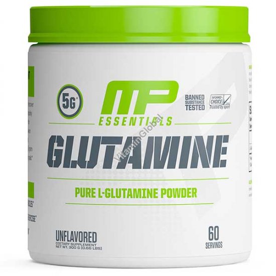 Glutamine Powder, Unflavored, 0.66 LBS (300g) - MusclePharm