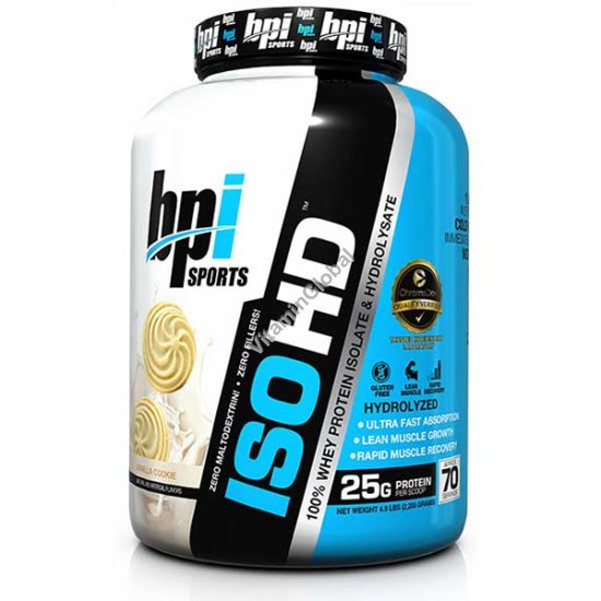 ISO HD Protein Isolate & Hydrolysate Vanilla Cookie 2.240 kg - bpi Sports