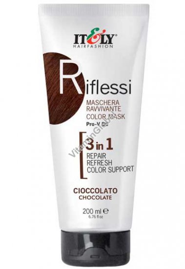 Riflessi - Color Hair Mask 3 in 1, Repair, Refresh, Color Support, Chocolate 200 ml (6.76 fl oz) - Itely
