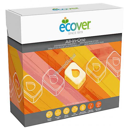 Biodegradable All-In-One Dishwasher Tablets 25 tablets - Ecover
