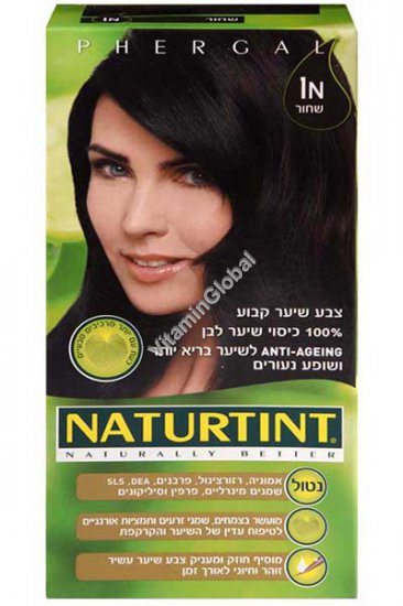 Permanent Hair Color 1N Ebony Black - Naturtint
