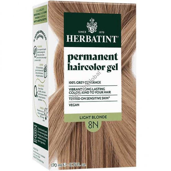 Permanent Haircolor Gel, 8N Light Blonde - Herbatint