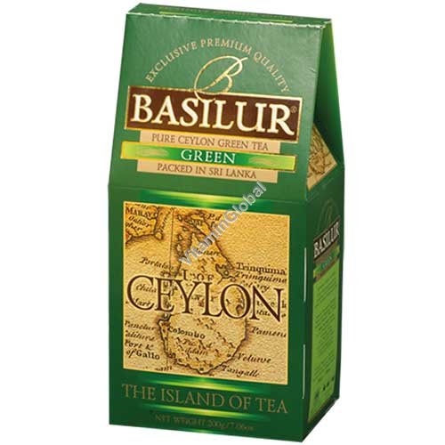 Premium Pure Ceylon Green Tea "The Island of Tea" 100g (3.52 oz) - Basilur